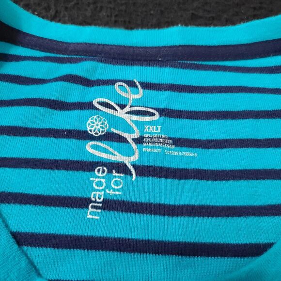 Made For Life Womens T-Shirt Multicolor Size XXLT Cotton Blend Long Sleeve - Picture 7 of 12